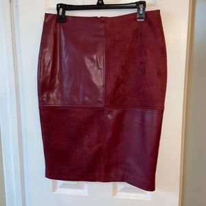 NWOT Ivanka Trump Burgundy/Red Leather Skirt